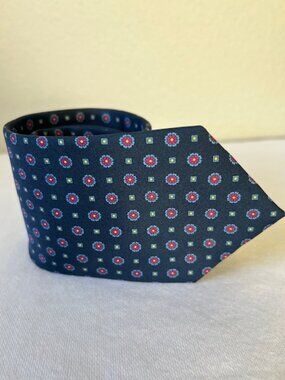 JOSEPH & LYMAN BLOOMINGDALE -BULE - WOVEN 100% SILK -GEO TIE, NWT